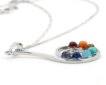 Chakra hanger aan ketting, verzilverd, exclusief design - 2