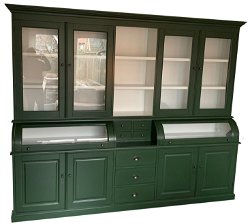 Buffetkast Bastiaan mosgroen - wit 260 x 50/35 x 210cm