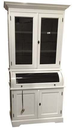 Buffetkast Bastiaan wit - grijs 100 x 50/35 x 210cm