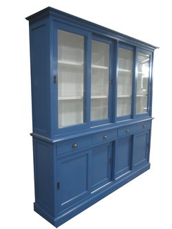 Buffetkast Loenen blauw - wit 220 x 45/40 x 220cm