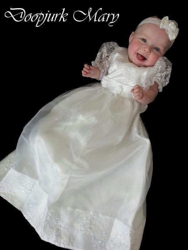 wit roze Doopjurk doopkleding doopsetje doopkleed Lea - Afbeelding 3