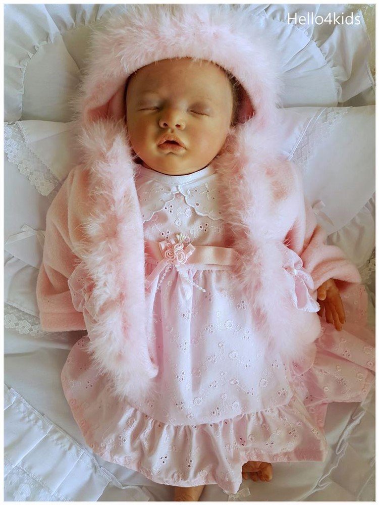 wit roze Doopjurk doopkleding doopsetje doopkleed Lea - Afbeelding 4