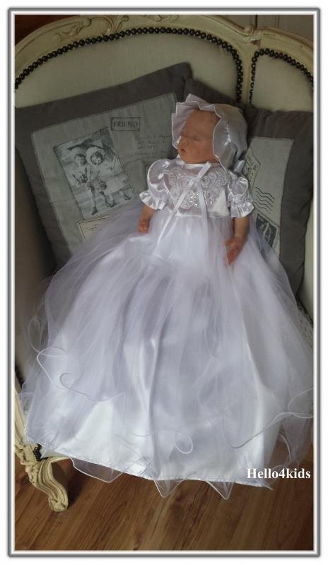 wit roze Doopjurk doopkleding doopsetje doopkleed Lea - Afbeelding 5