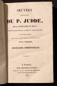 Oeuvres spirituelles du P. Judde 1833 Tome 1-4 Religie - 2