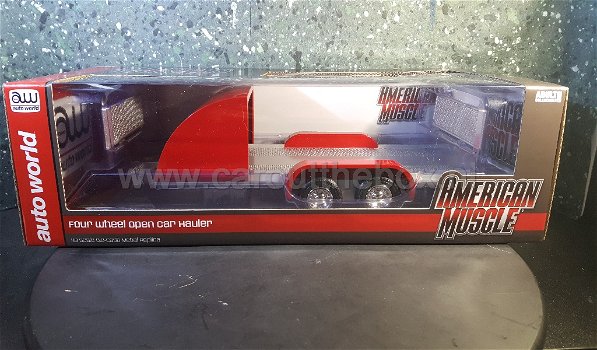 Car Trailer / oprij aanhangwagen 1:18 Auto World - 3