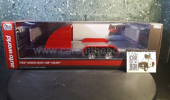 Car Trailer / oprij aanhangwagen 1:18 Auto World - 4