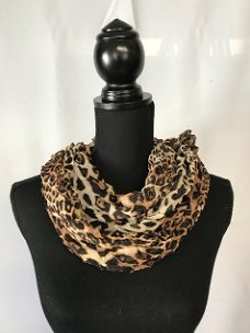Tijger print sjaal beige/bruin/zwart