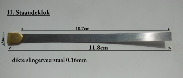 Slingerveren voor Engelse staande klok. - 2