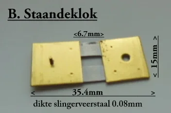 Slingerveer nr. B geschikt voor staande klokken . - 0