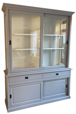 Buffetkast platinagrijs - wit Tiel 180 x 50/40 x 240cm