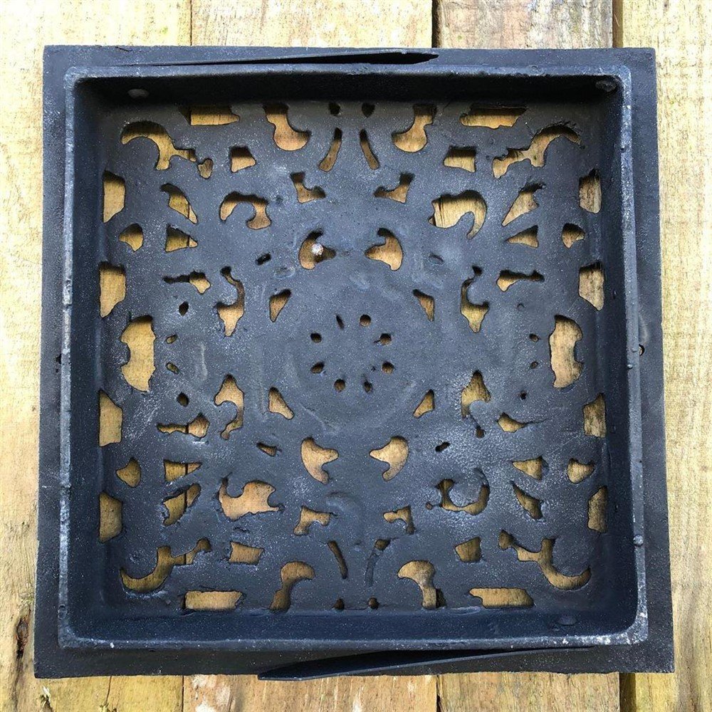 Zwaar Luchtrooster/wandbord, vierkant, gietijzer, zwart - Afbeelding 5