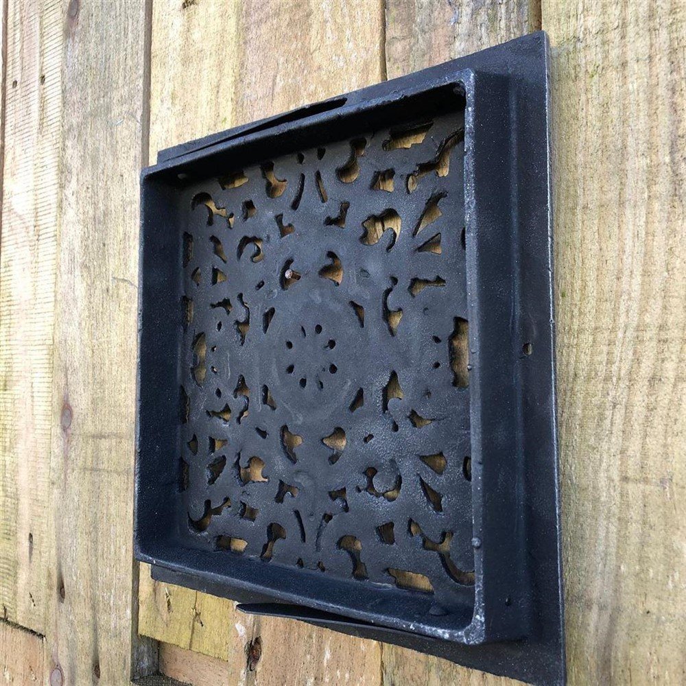 Zwaar Luchtrooster/wandbord, vierkant, gietijzer, zwart - Afbeelding 7