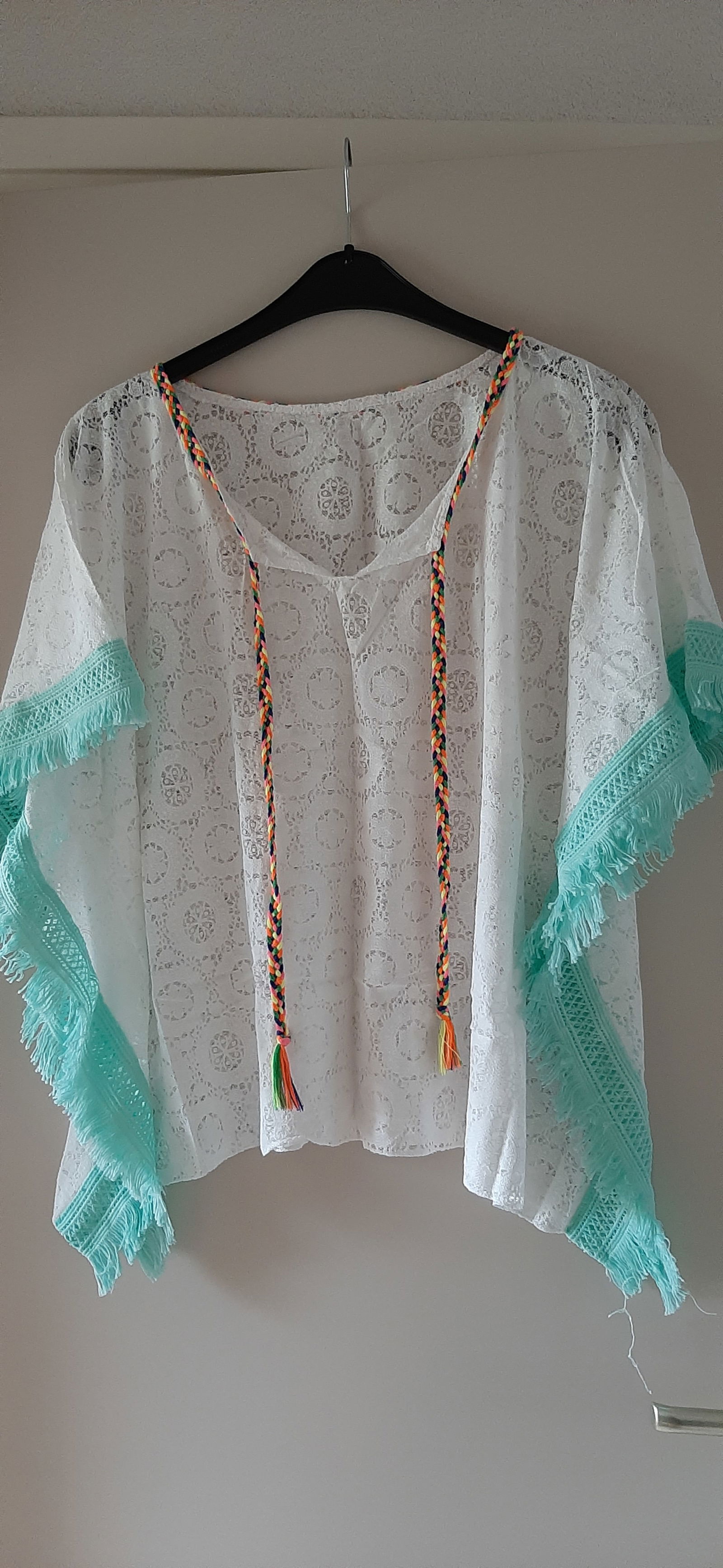Blauw - wit tuniek ,ibizo boho style - nr. 1