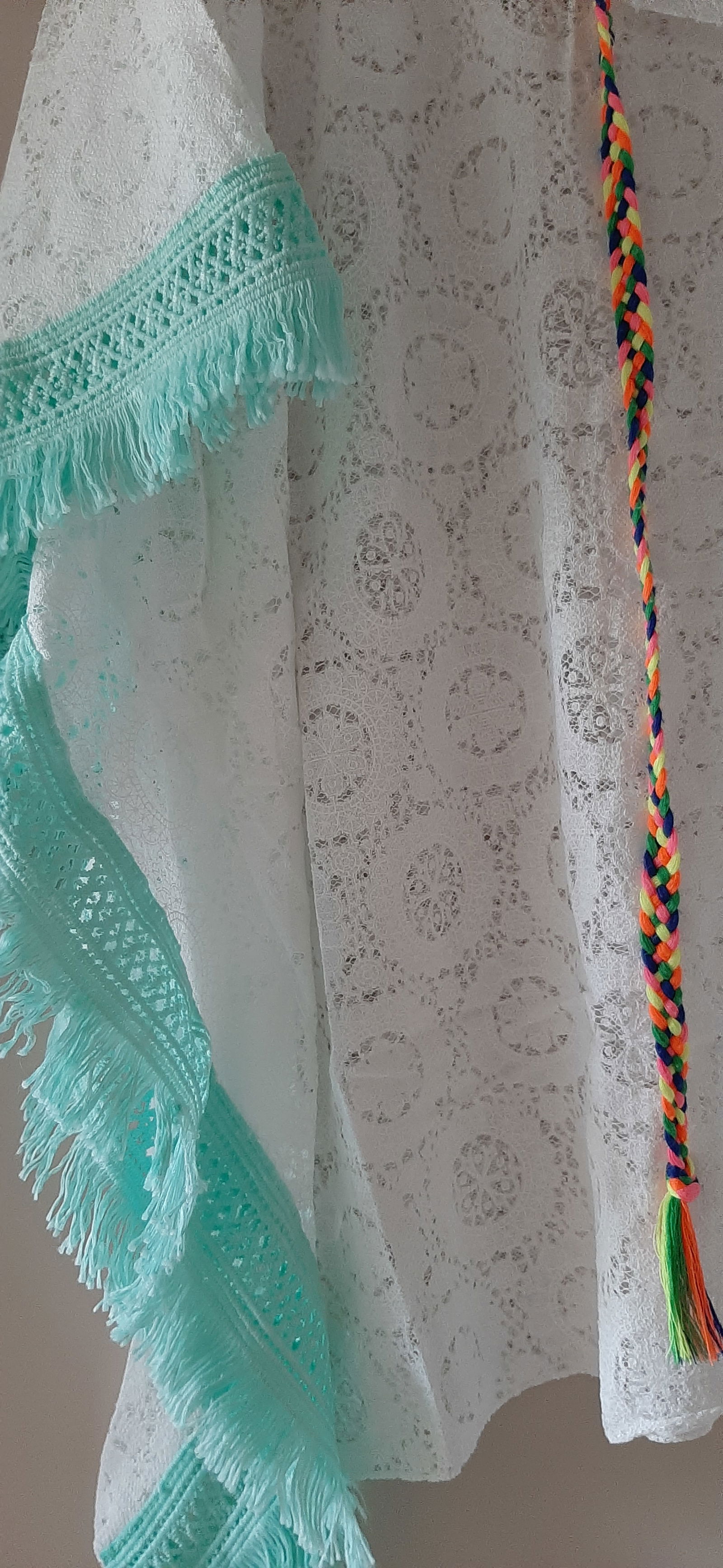 Blauw - wit tuniek ,ibizo boho style - Afbeelding 2