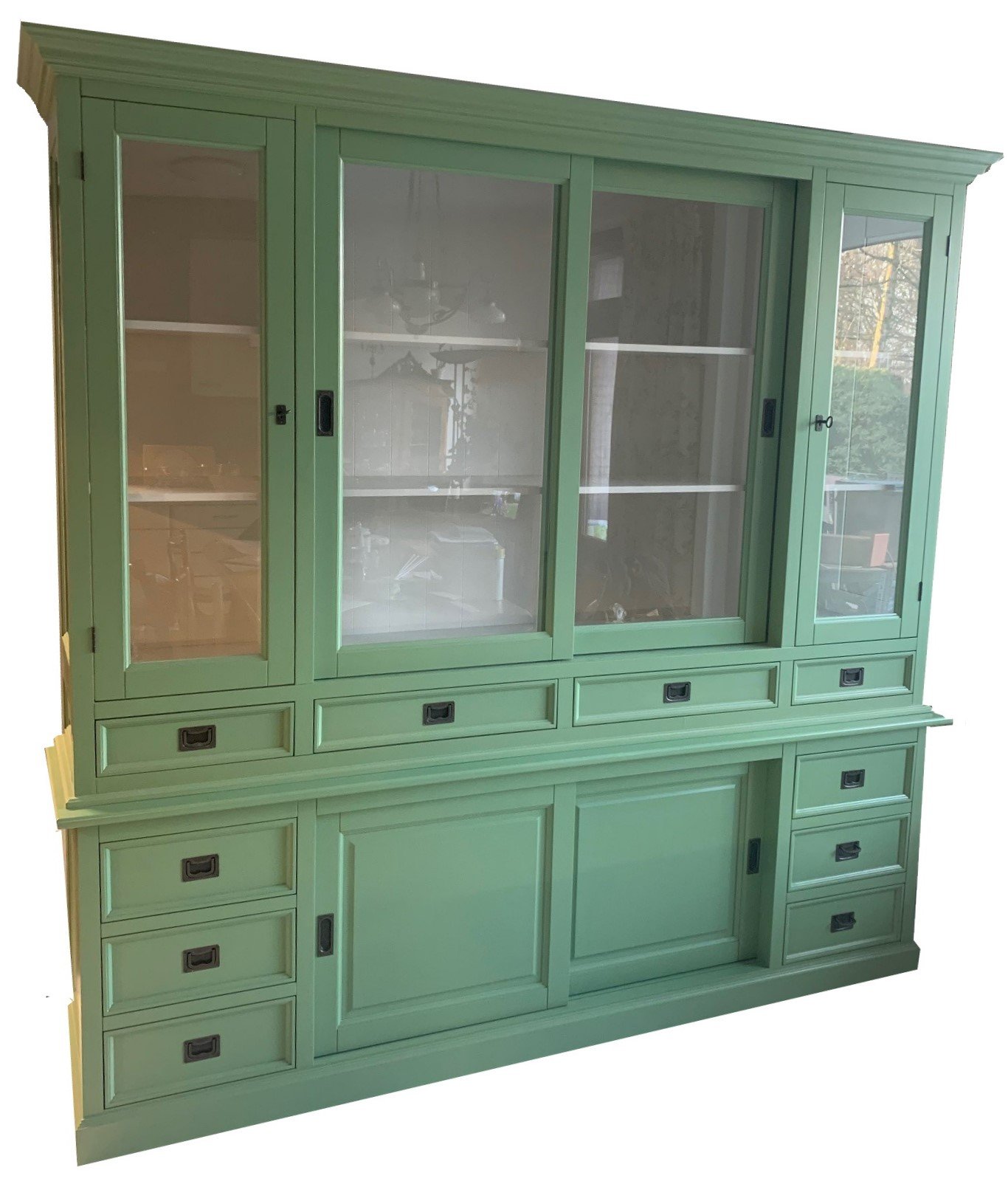 Buffetkast bleekgroen - wit Eelde 225 x 50/40 x 225cm - nr. 1