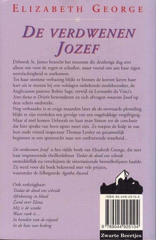 DE VERDWENEN JOZEF - Elizabeth George zwarte beertjes 251 - Afbeelding 2