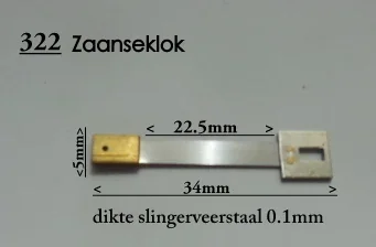 Zaanse klok slingerveer met opening waar de slinger in haakt nr.322. - 0