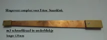 Complete slingerveer voor Friese staartklokken met boven en onderblokje, M3 in onderblokje. - 0 - Thumbnail
