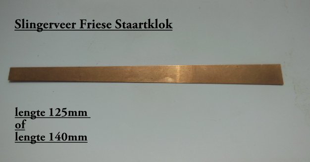 Complete slingerveer voor Friese staartklokken met boven en onderblokje, M3 in onderblokje. - 2