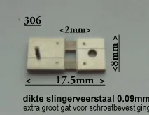 Slingerveer met groot gat voor schroef bevestiging nr. 306.