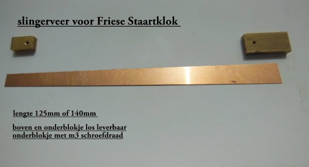 Boven en onderblokje voor slingerveer Friese staartklok. - 4