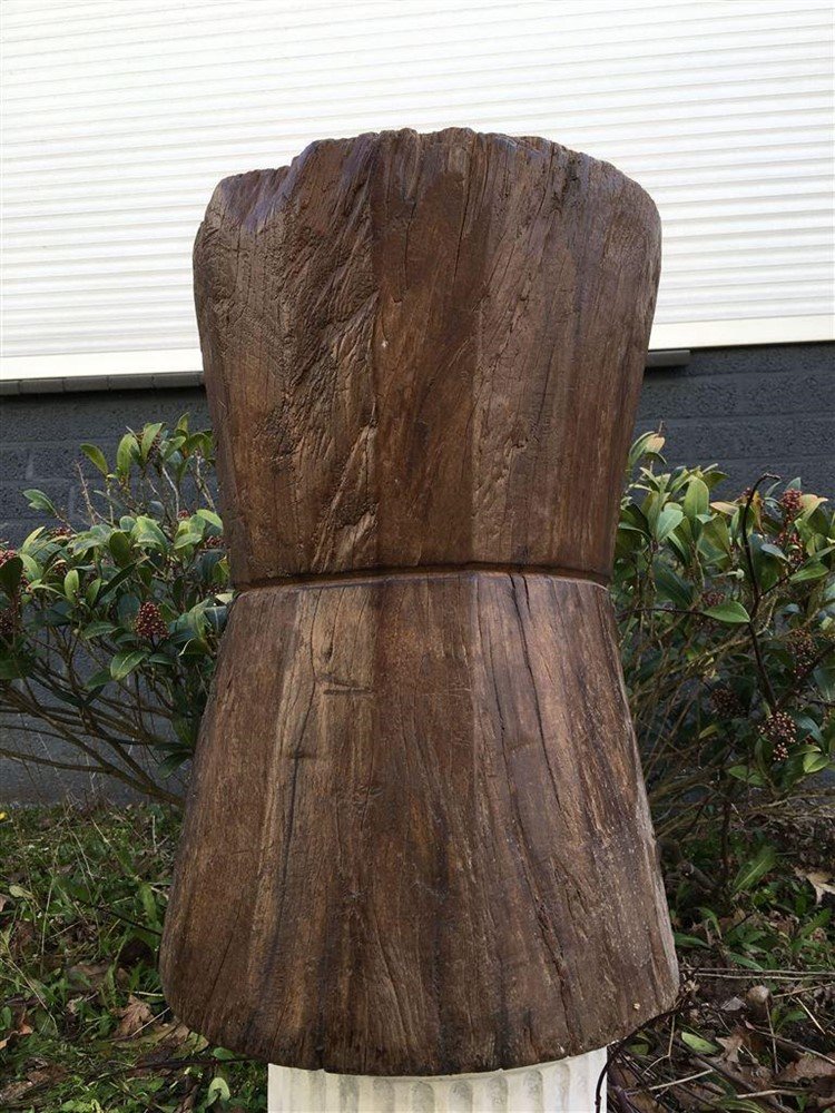 Houten Indiase vijzel -hout - vijzel - Afbeelding 3