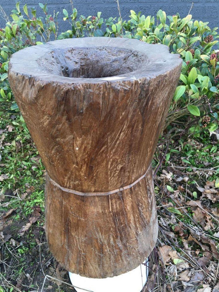 Houten Indiase vijzel -hout - vijzel - Afbeelding 8