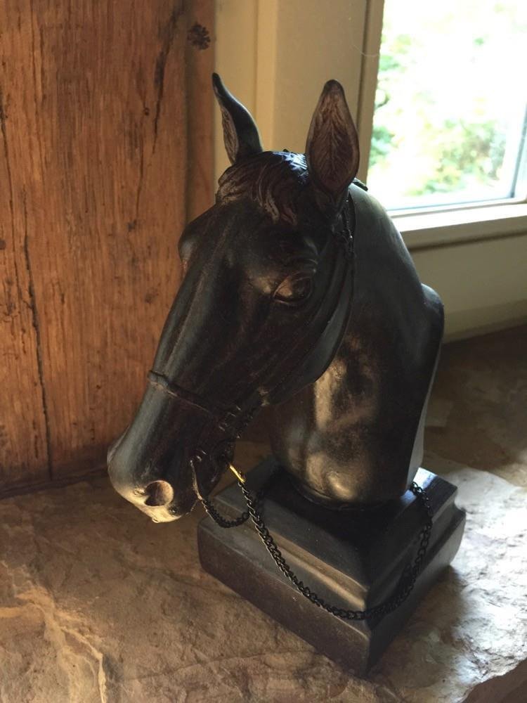 Tafel decoratie paard hoofd -sculptuur-paarden beeld - Afbeelding 2