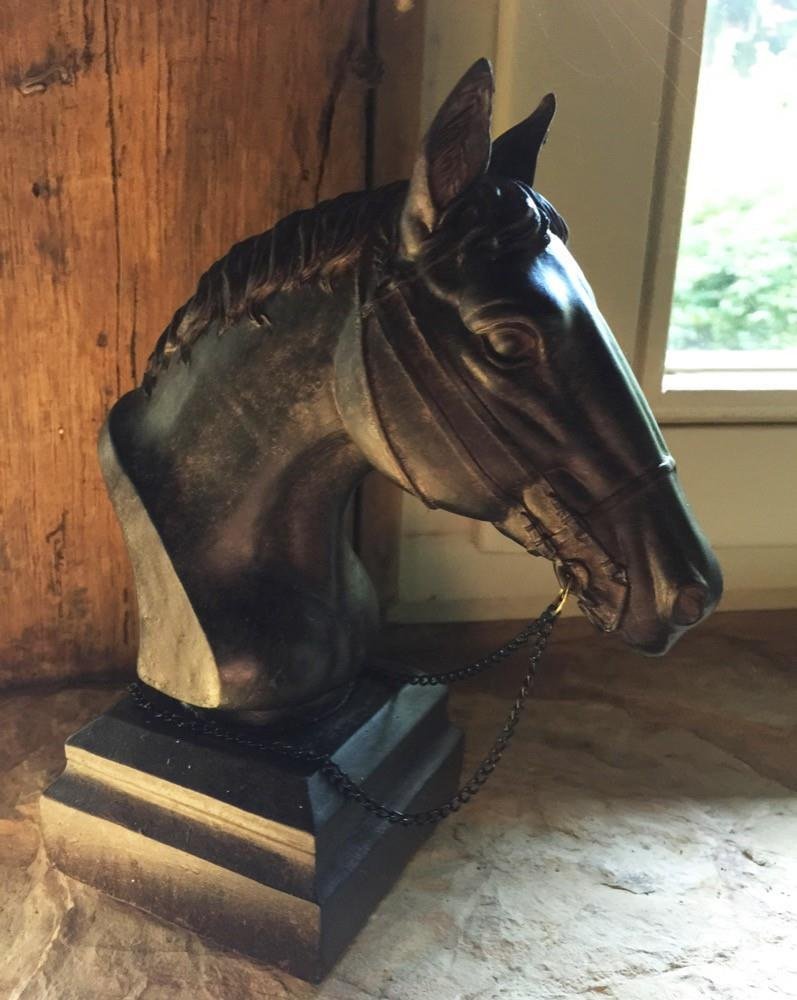 Tafel decoratie paard hoofd -sculptuur-paarden beeld - Afbeelding 3