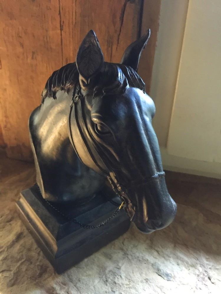 Tafel decoratie paard hoofd -sculptuur-paarden beeld - Afbeelding 5