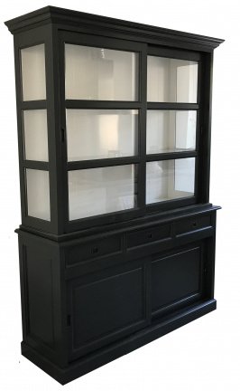 Buffetkast Sneek zwart - wit 160 x 50/40 x 220 - nr. 1