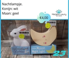 Nachtlampjes: Maan of konijntje (pakket 23)