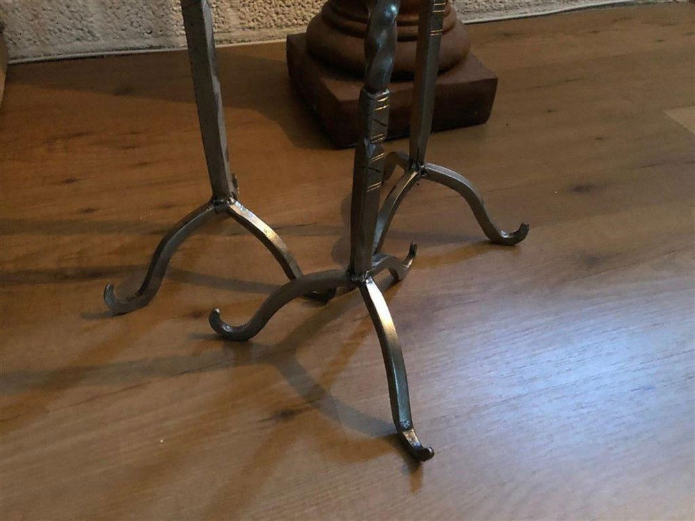 Fraaie smeedijzeren kandelaar,1 armig,grote maat-smeed - Afbeelding 8