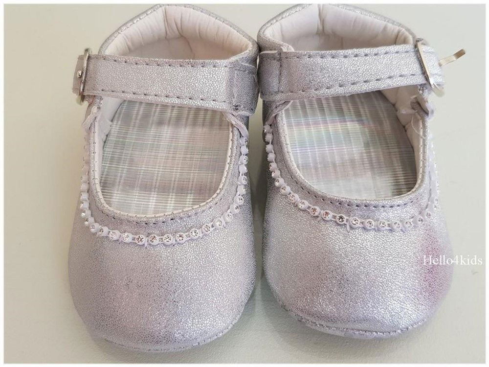 New zilver bruidsmeisjes schoentjes doop met strass - nr. 1