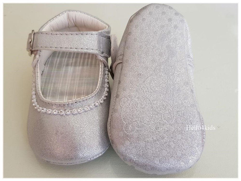New zilver bruidsmeisjes schoentjes doop met strass - Afbeelding 2