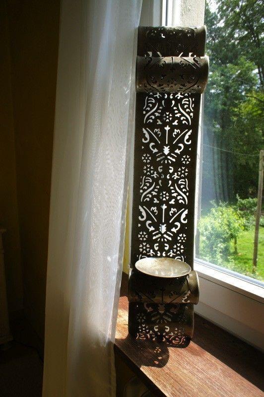Wand - kandelaar, kandelaar, metalen-kaars-decoratie - nr. 1