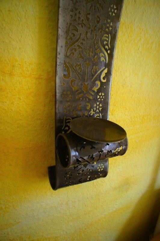 Wand - kandelaar, kandelaar, metalen-kaars-decoratie - Afbeelding 2