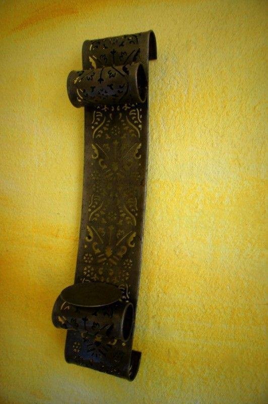 Wand - kandelaar, kandelaar, metalen-kaars-decoratie - Afbeelding 3