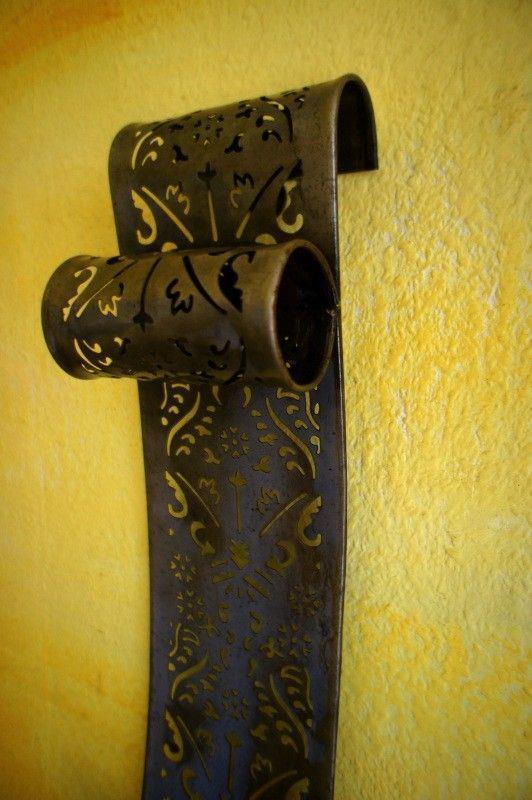 Wand - kandelaar, kandelaar, metalen-kaars-decoratie - Afbeelding 4