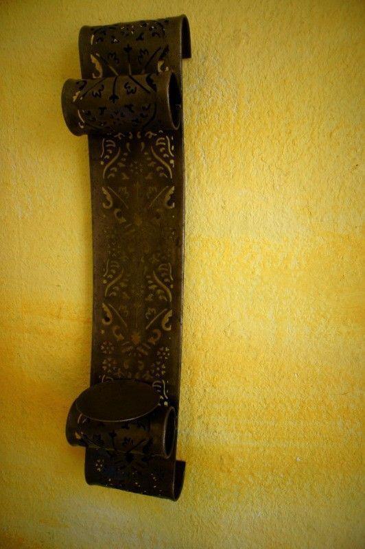 Wand - kandelaar, kandelaar, metalen-kaars-decoratie - Afbeelding 5