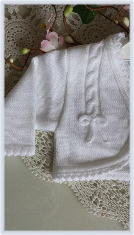 62 baby vestje doop new born voor doop bolero strikjes - Afbeelding 2