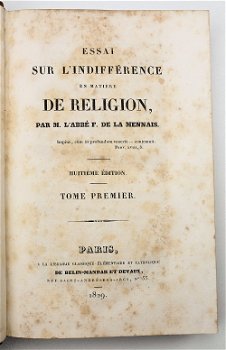 Essai sur l’indifférence en matière de religion 1823 Mennais - 2