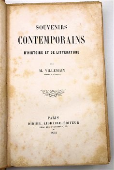 Souvenirs Contemporains d’Histoire Littérature 1854 Napoleon - 0