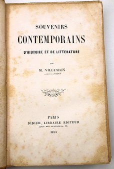 Souvenirs Contemporains d’Histoire Littérature 1854 Napoleon
