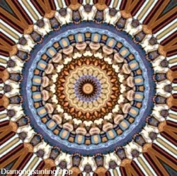 FULL diamond painting mandala blue / brown L