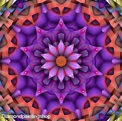 FULL diamond painting mandala purple L