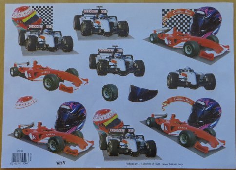 3D Knipvel RELIËF (A4) --- TBZ 571106 --- Racen / Raceauto's - 0