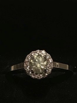 witgouden ring met echte diamanten - 0