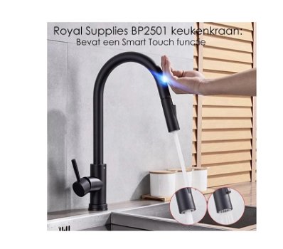 zwarte Keuken kraan smart gaat en en uit bij aanraking - 0