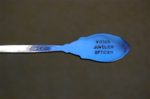 Verzilverde theelepeltje: Visser juwelier opticien - 2